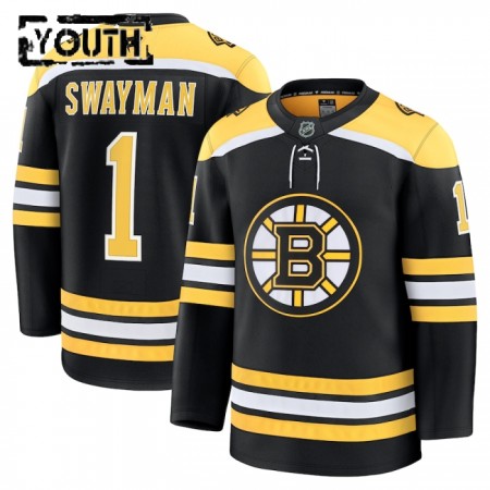 Maillot de Hockey Boston Bruins Fanatics Premium Jeremy Swayman 2024-25 Noir Domicile - Enfant